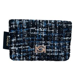 Bebe NWT Black and Blue Tweed Clutch Crossbody